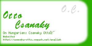 otto csanaky business card